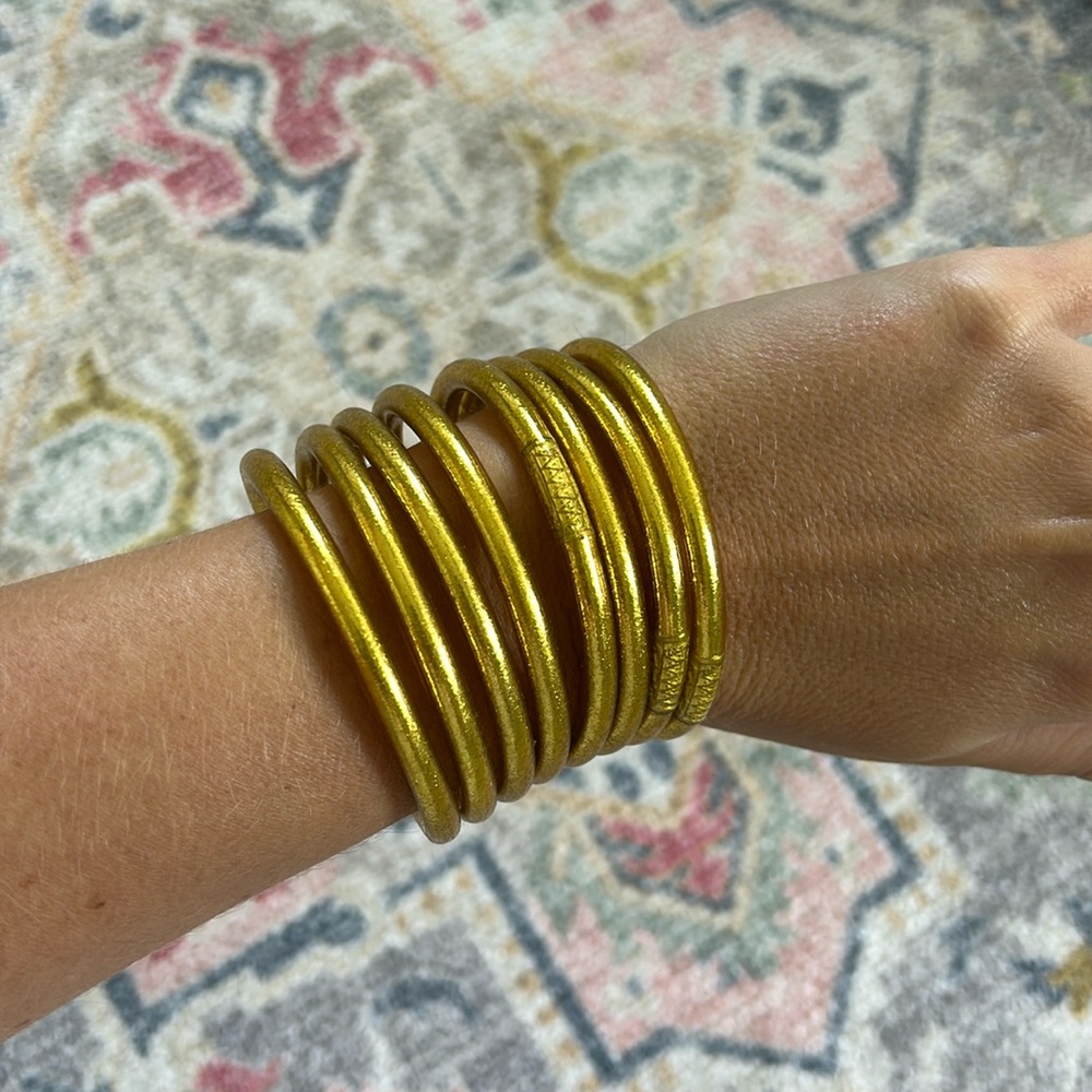 Buddha Girl gold all weather bangles
